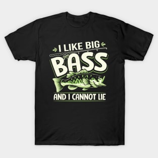 I Like Big Bass And I Cannot Lie Funny Fishing T-Shirt